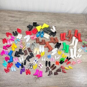 Vintage Barbie Shoes, Boots, heels, Ken, Skipper, Francie in storage boxes